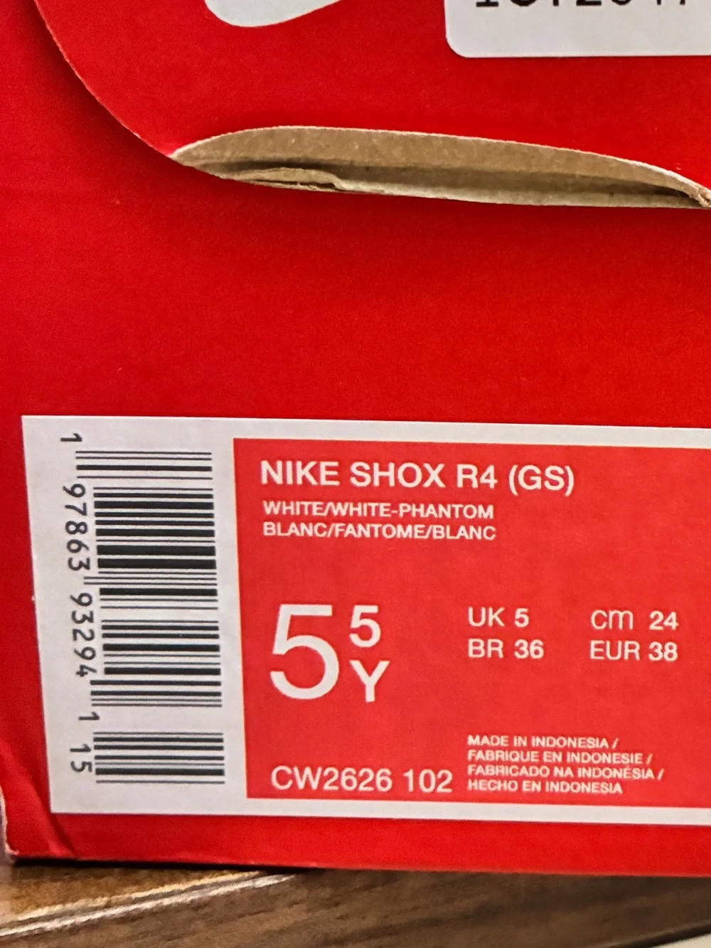 Nike Kids White and Red Shox Sneakers